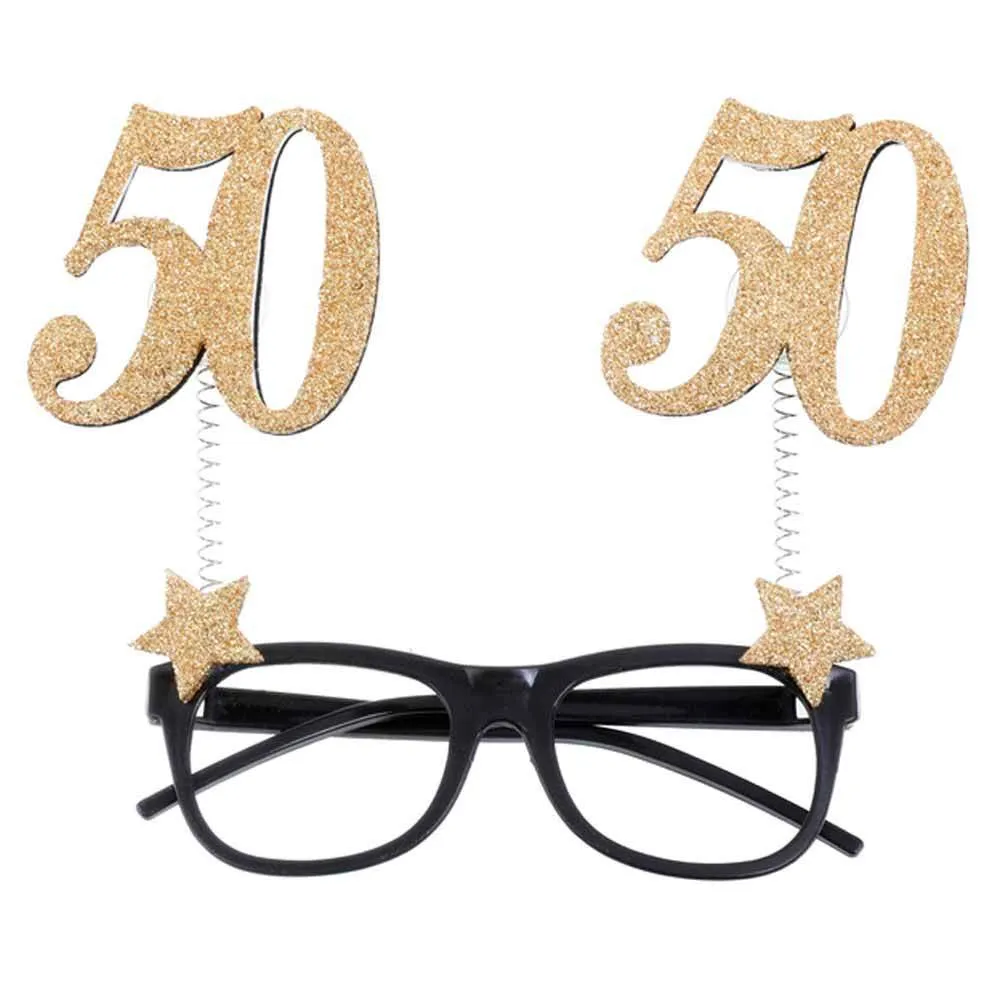 50th Birthday Glitter Sparkle Glasses