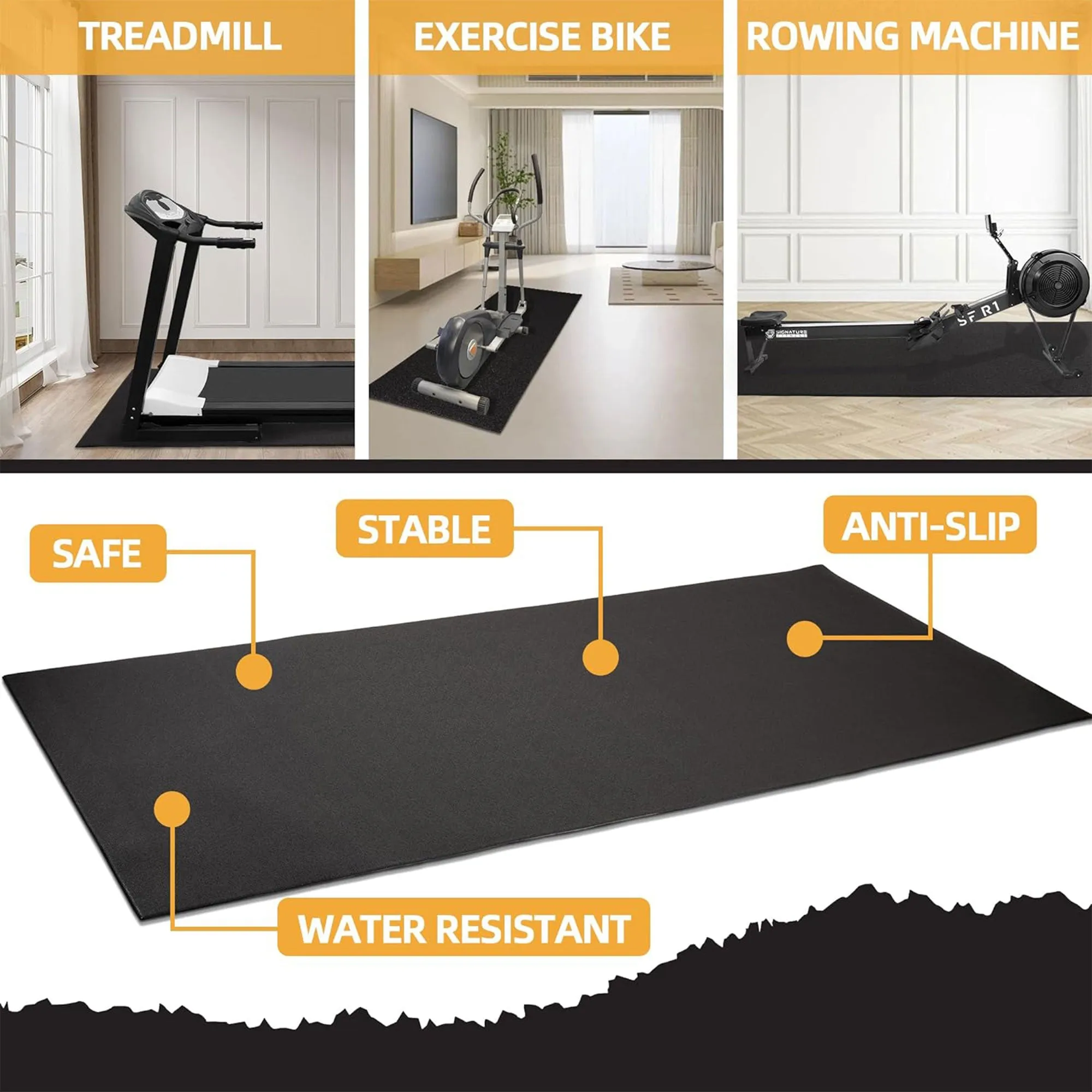 BalanceFrom Fitness 4' x 6' High Density Gym Equipment Mat for Floor Protection