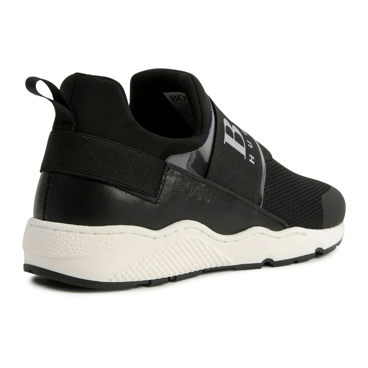 Boss Kids Black Logo Strap Trainers