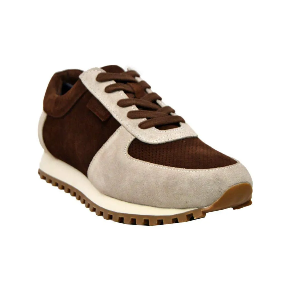 British Walkers Surrey Men's Brown and Beige Leather and Suede Sneakers