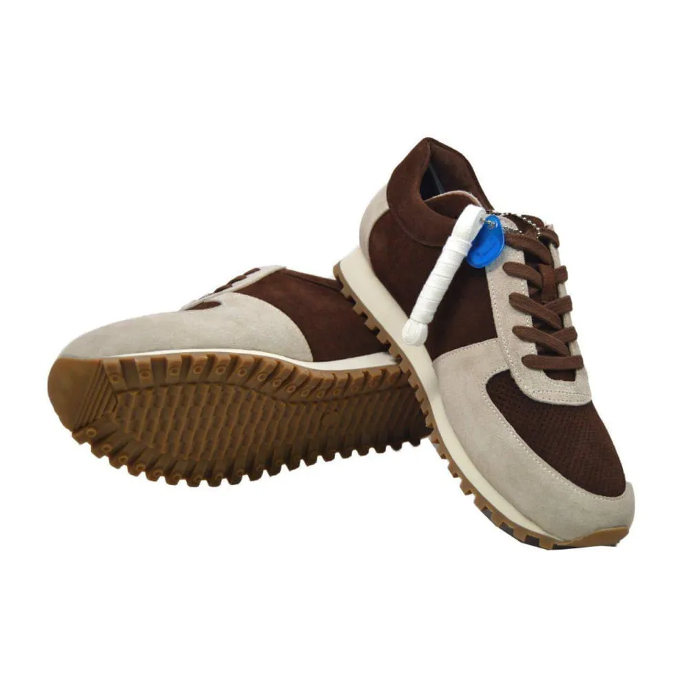 British Walkers Surrey Men's Brown and Beige Leather and Suede Sneakers