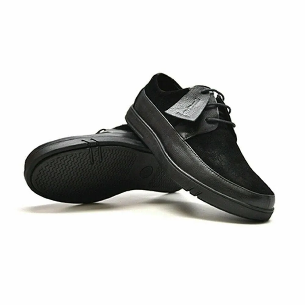 British Walkers Westminster Bally Style Men's Black Leather and Suede Low Top Sneakers