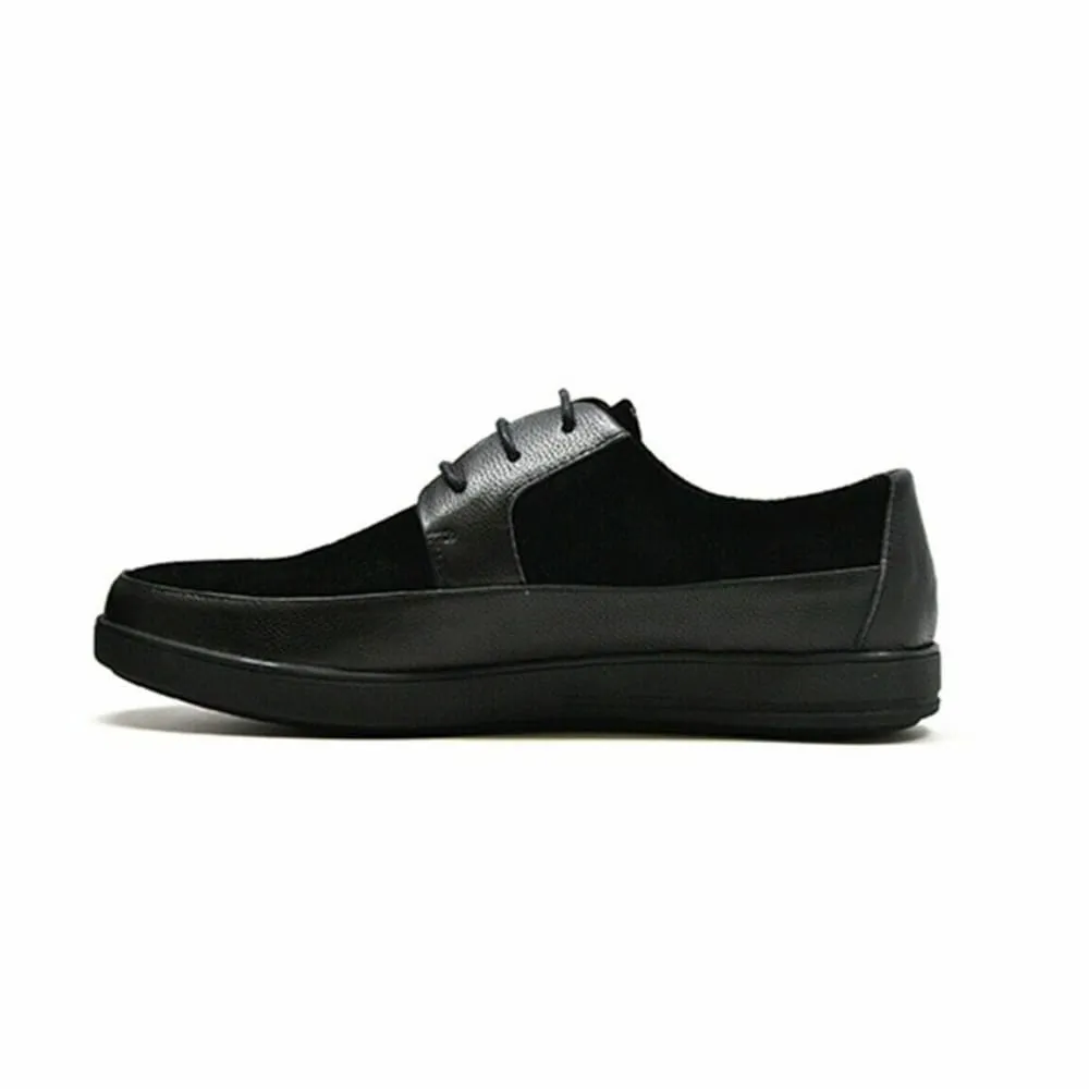 British Walkers Westminster Bally Style Men's Black Leather and Suede Low Top Sneakers