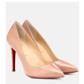 Christian Louboutin Pigalle 100 Nude Patent Leather Pump Heels 39 UK 6