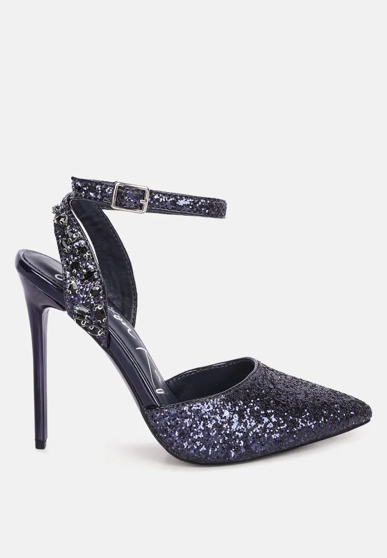 Cloriss Diamante Embellished Glitter High Heels