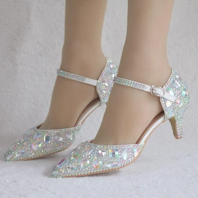 Crystal Wedding Shoes 9cm With Matching Bags