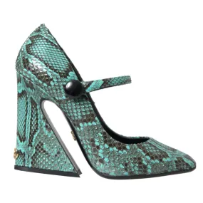 Dolce & Gabbana Aqua Python Mary Jane Pumps