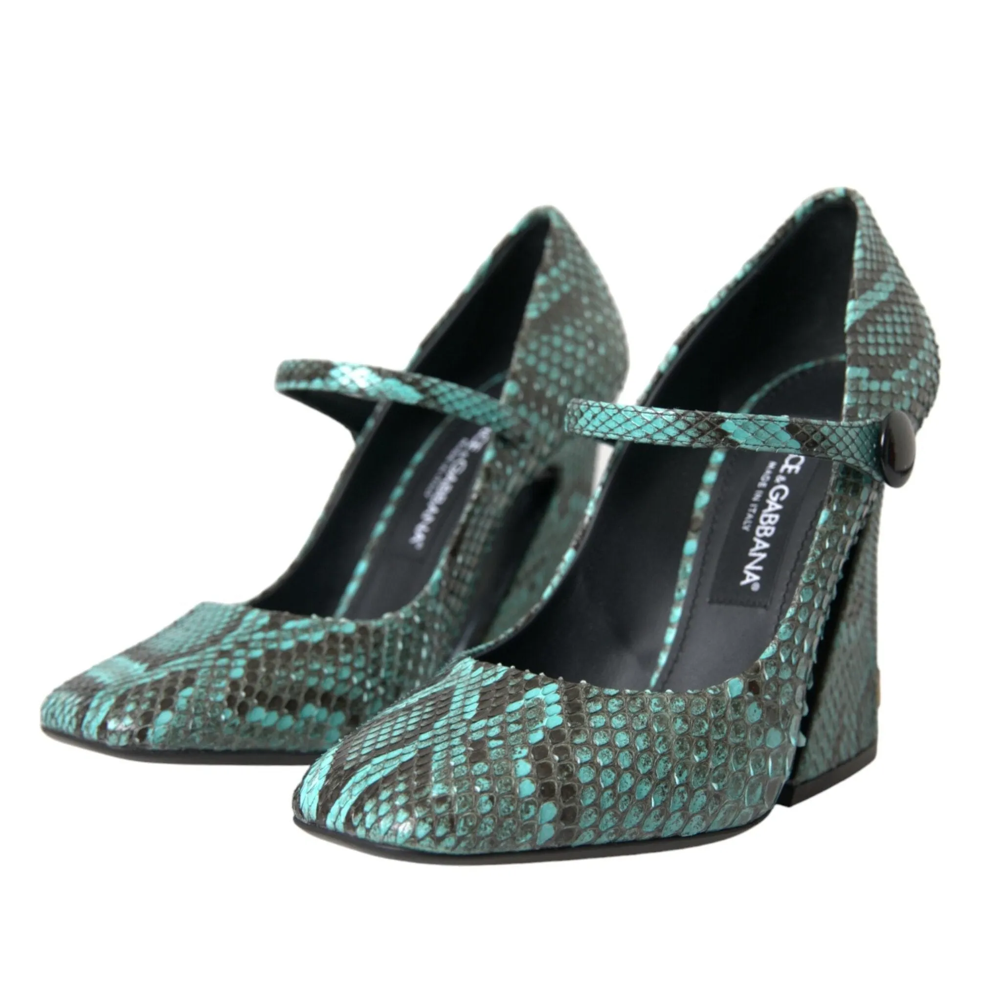 Dolce & Gabbana Aqua Python Mary Jane Pumps