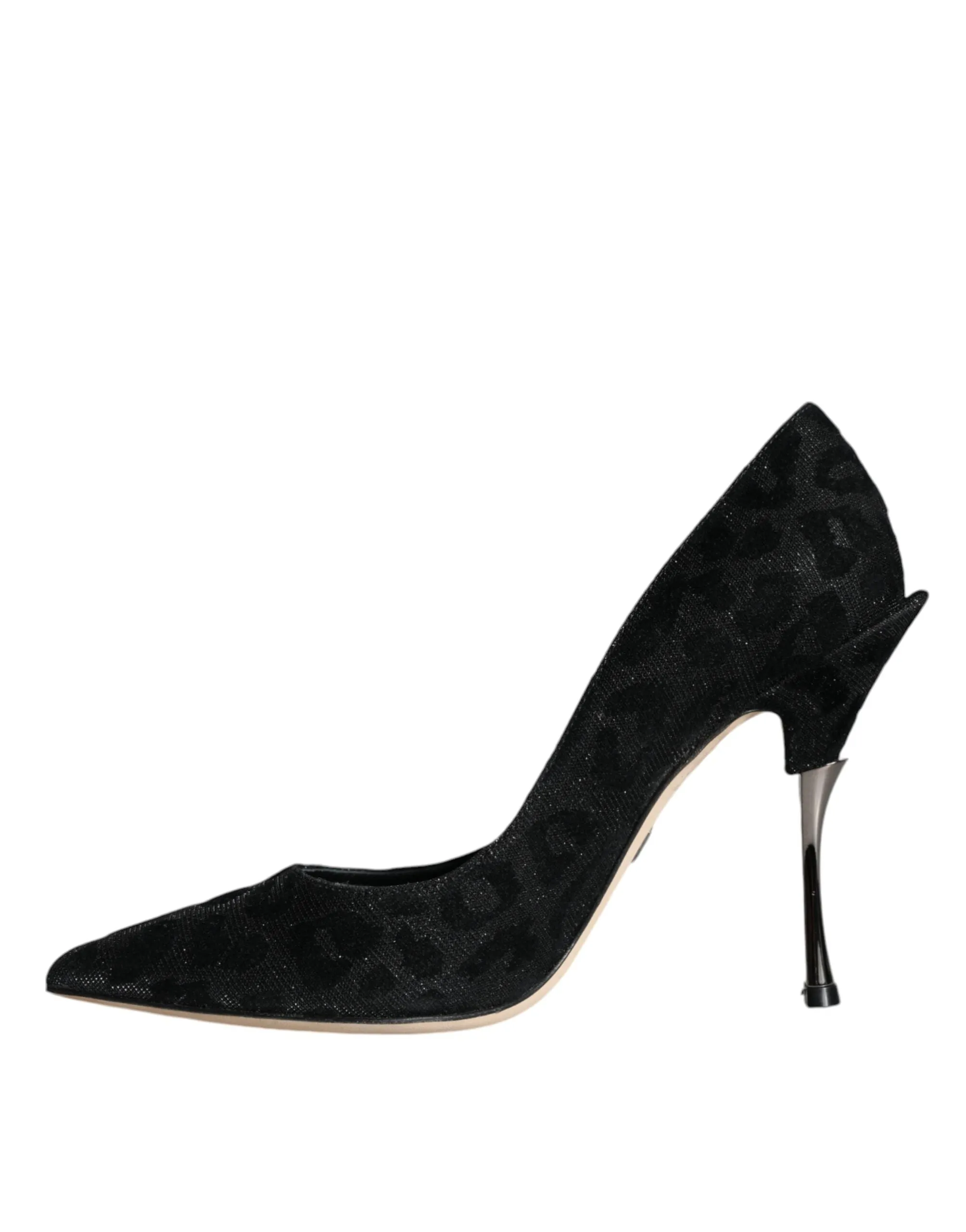 Dolce & Gabbana Black Leopard Lurex High Heels Pumps Shoes