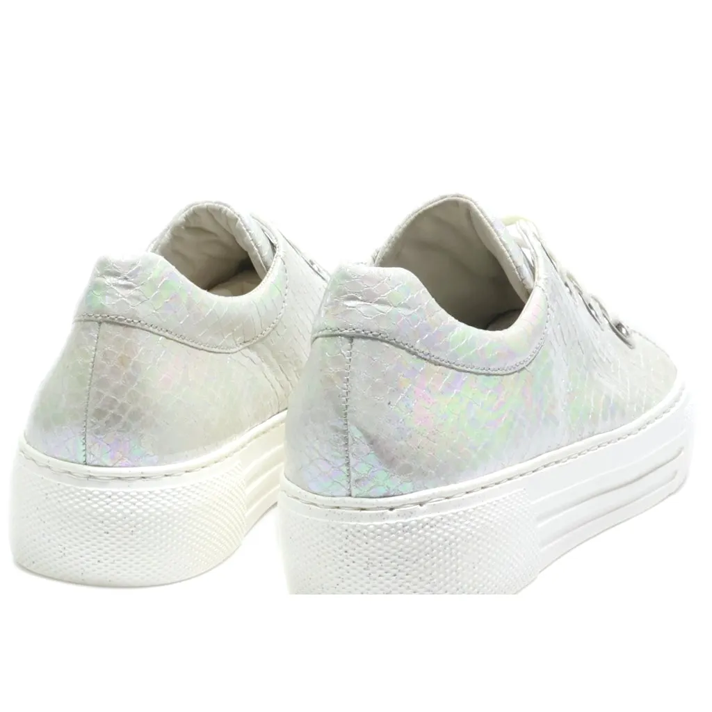 Gabor Low-Top Sneakers Leather Silver Colour For Women