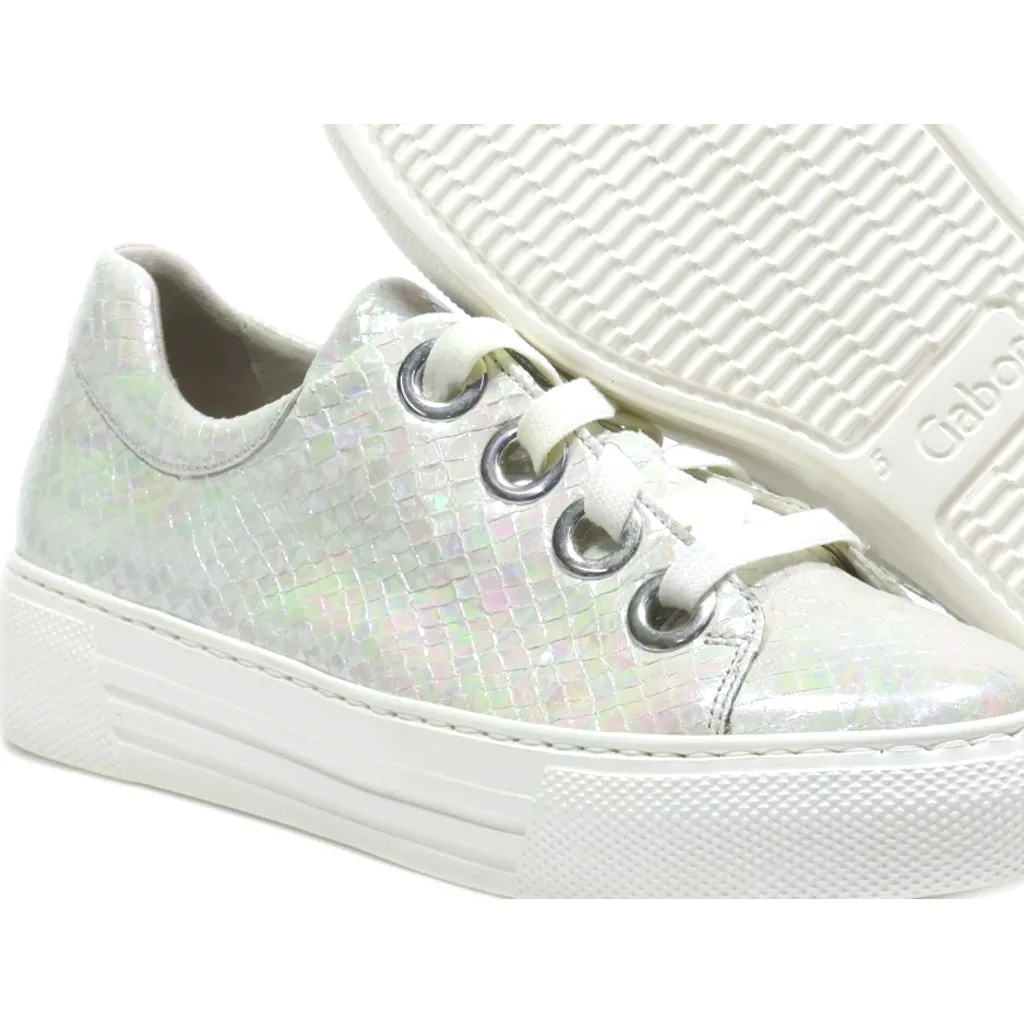 Gabor Low-Top Sneakers Leather Silver Colour For Women