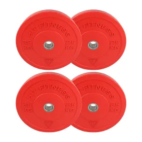 Hit Fitness 25kg Coloured Bumper Plates | Pack of 4