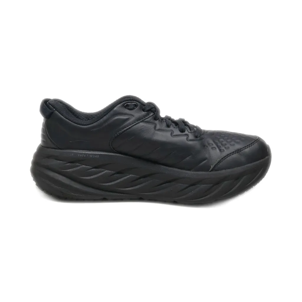 Hoka Bondi Sport Shoes Leather Black Colour For Men