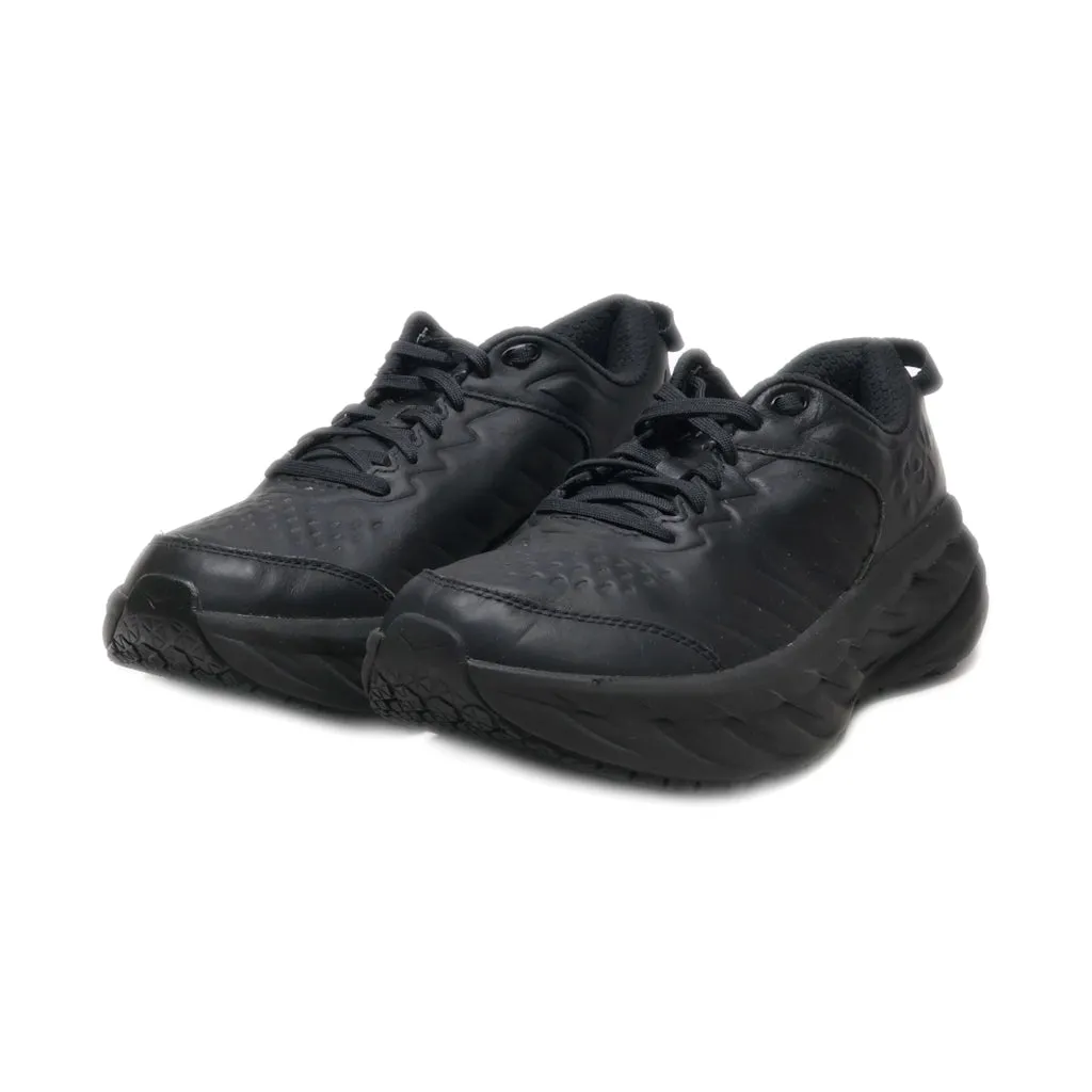 Hoka Bondi Sport Shoes Leather Black Colour For Men