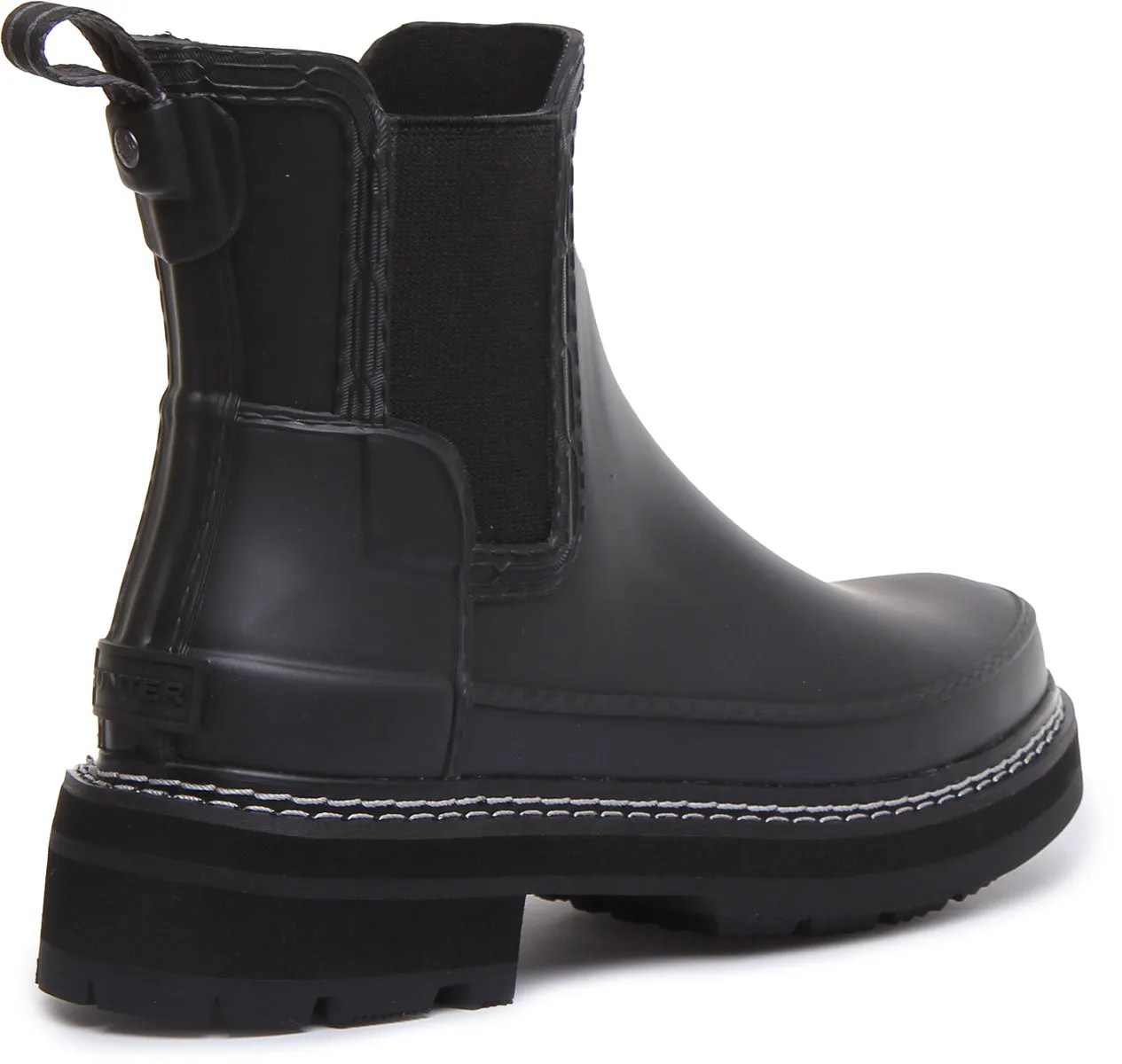 Hunter Refined Stitch Chelsea In Black For Women