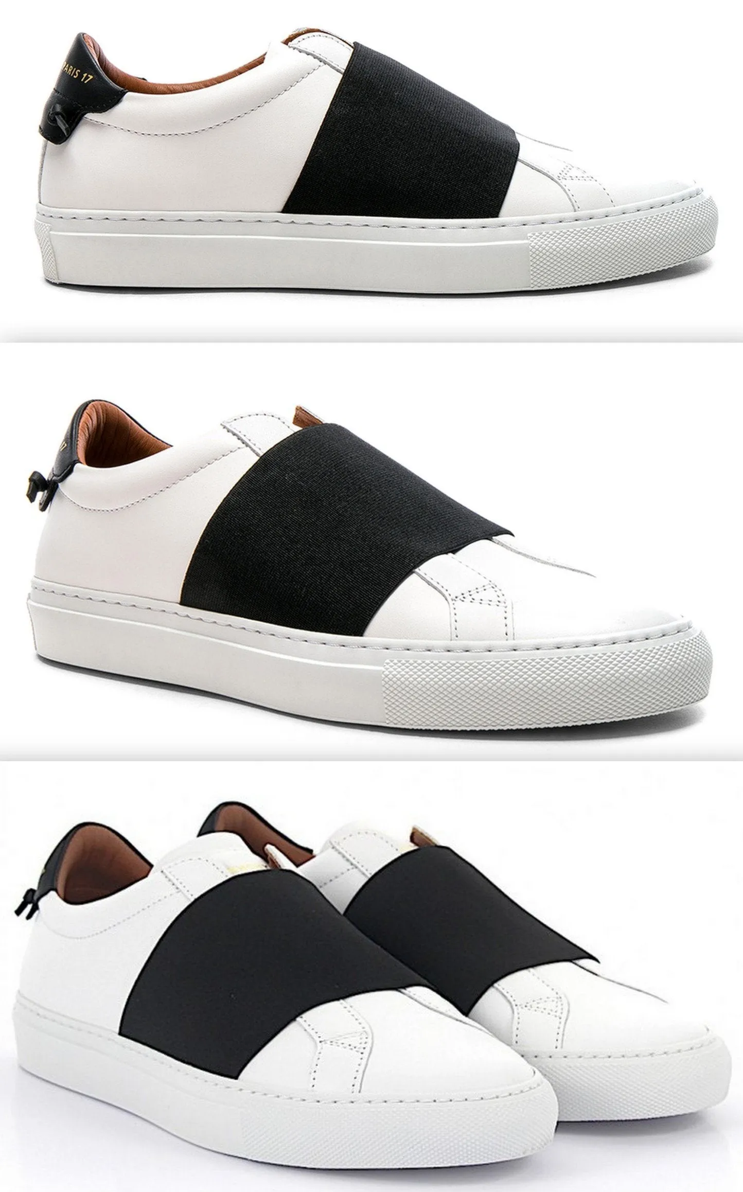 Leather Urban Street Elastic Strap Low Sneakers