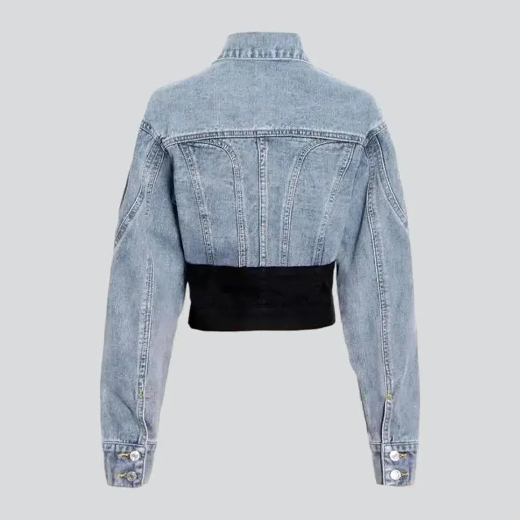 Light-wash slim women's jean jacket