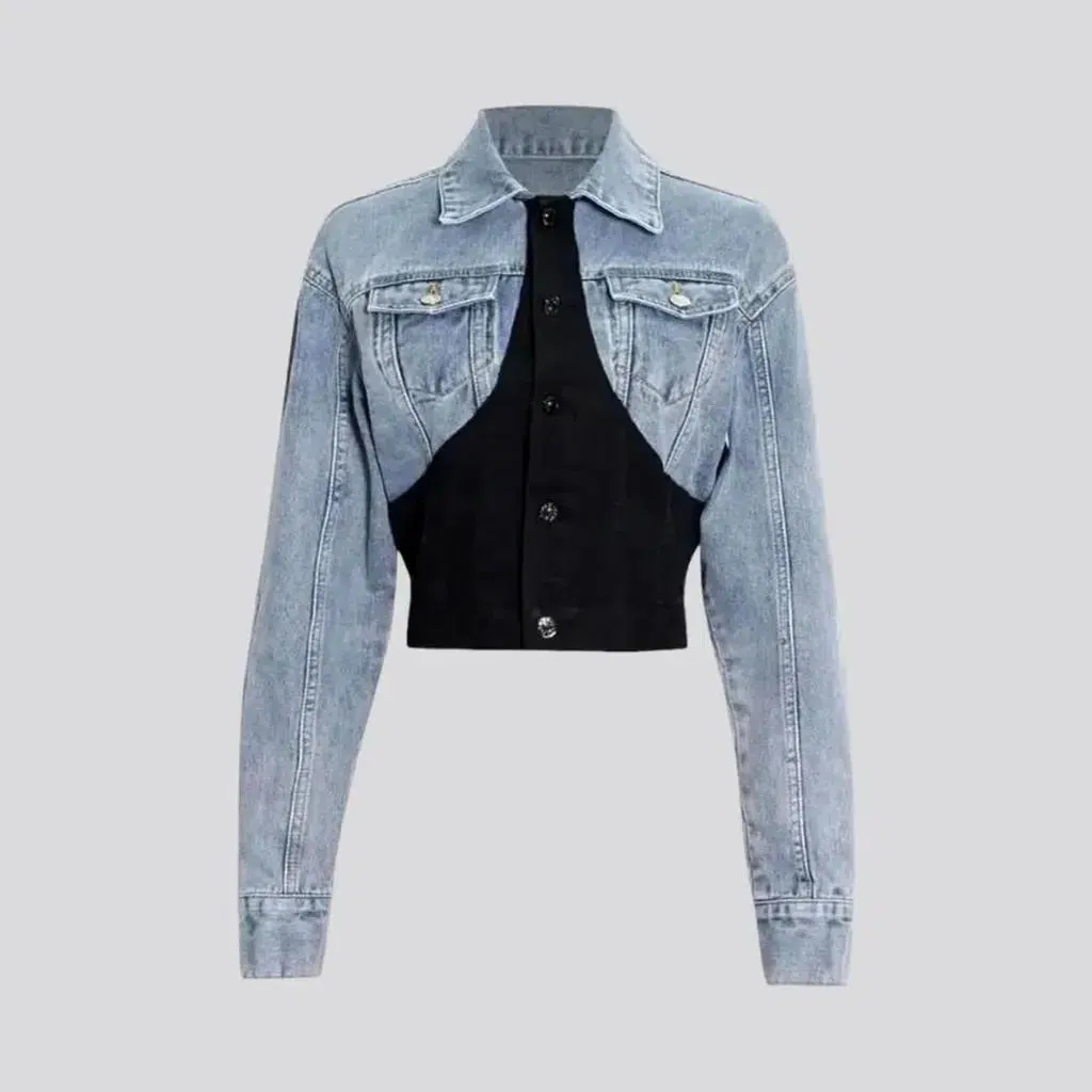 Light-wash slim women's jean jacket