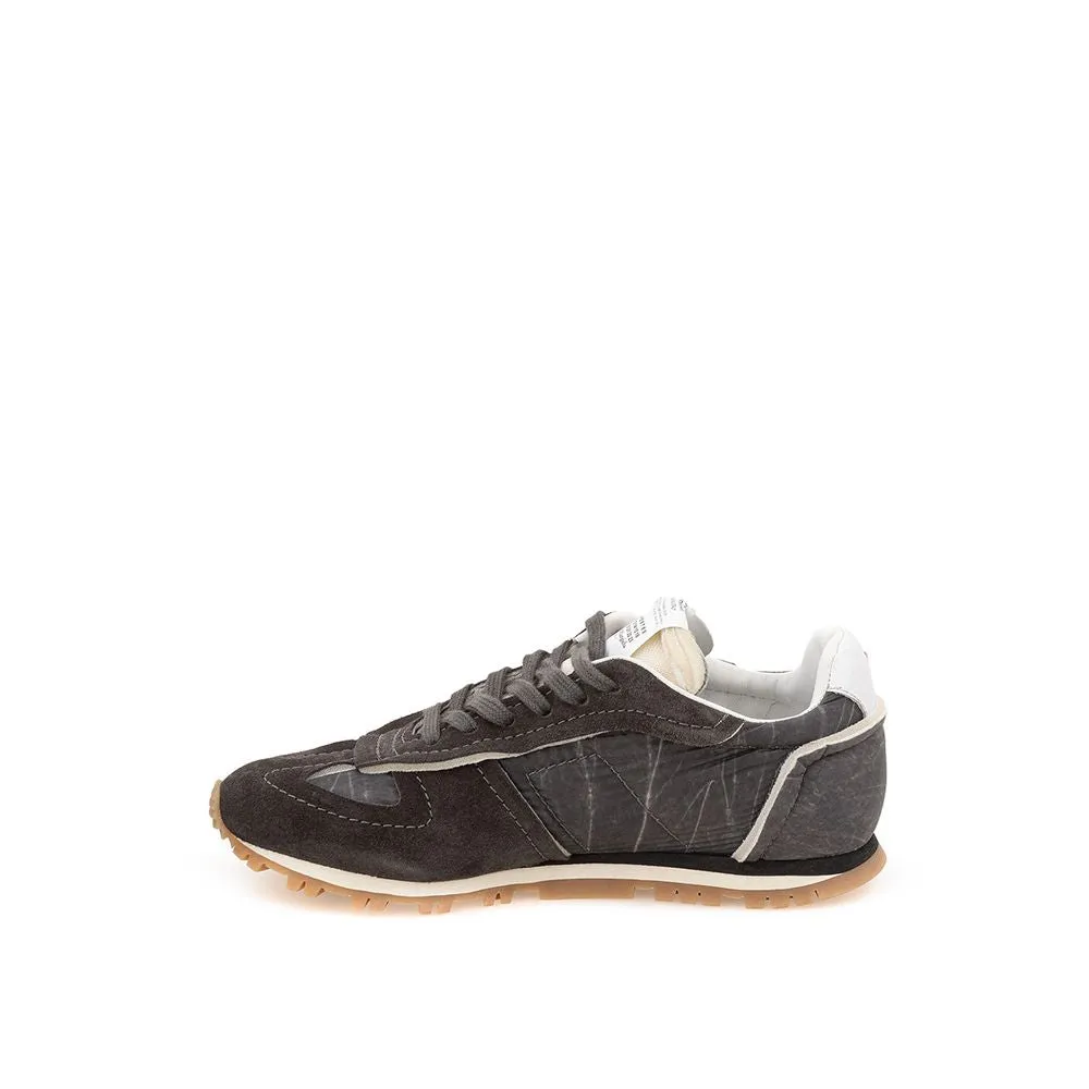 Maison Margiela Sleek Gray Leather and Nylon Sneakers