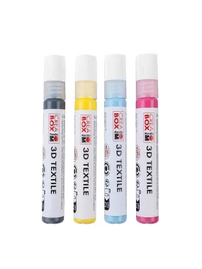 Marabu Textile Markers, 4 Pieces (Glitter Marker, 4 X 25 Ml)