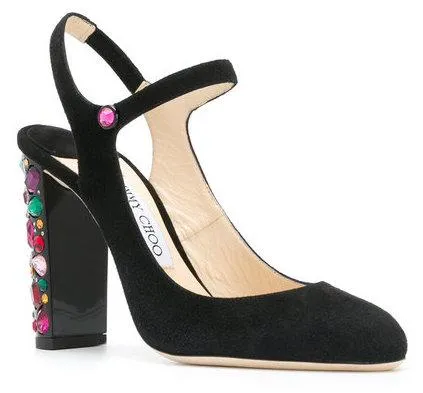 'Meagan' Embellished Suede Pumps