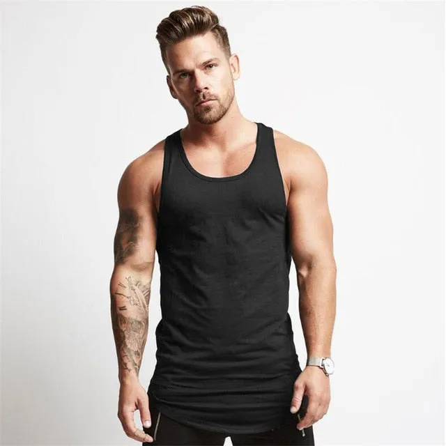 Mens Gym Workout Sleeveless Bodybuilding Fitness Muscle Fit Tank Top