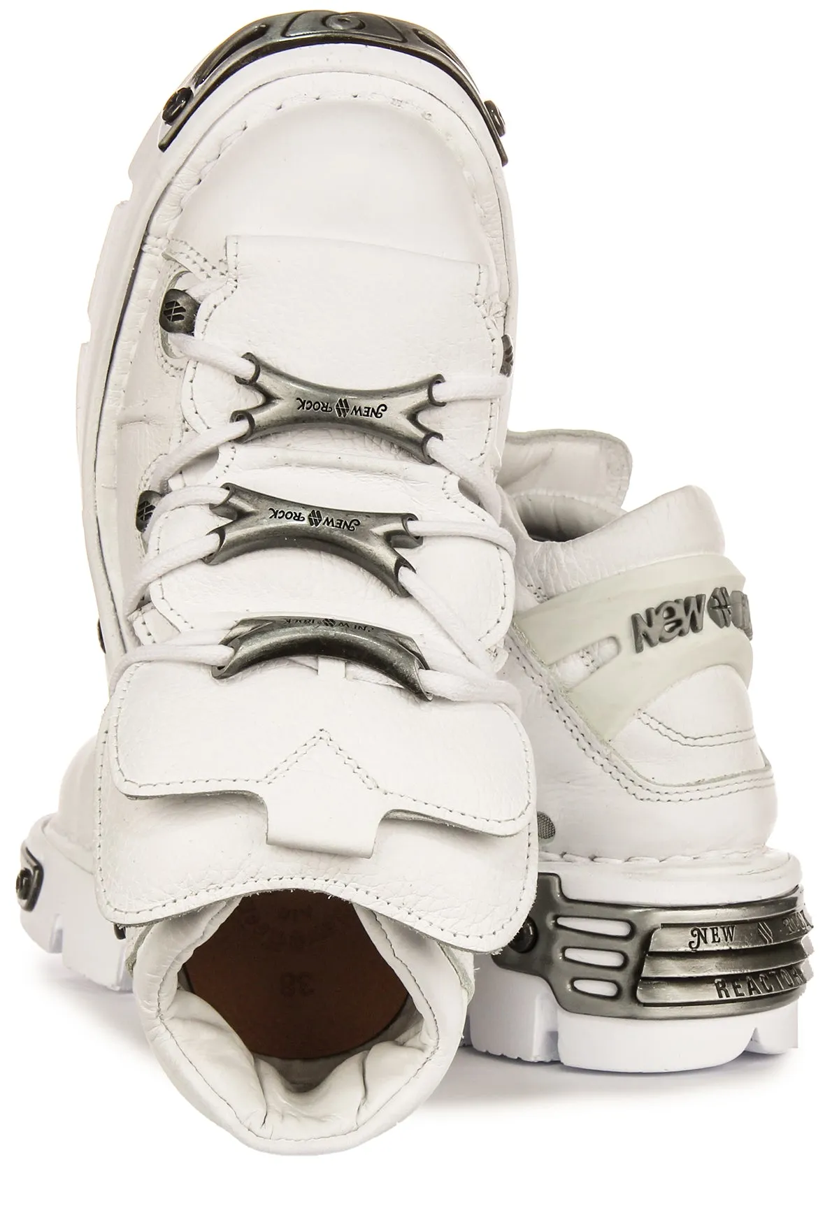 Newrock 106 Reactor Boots In White Leather