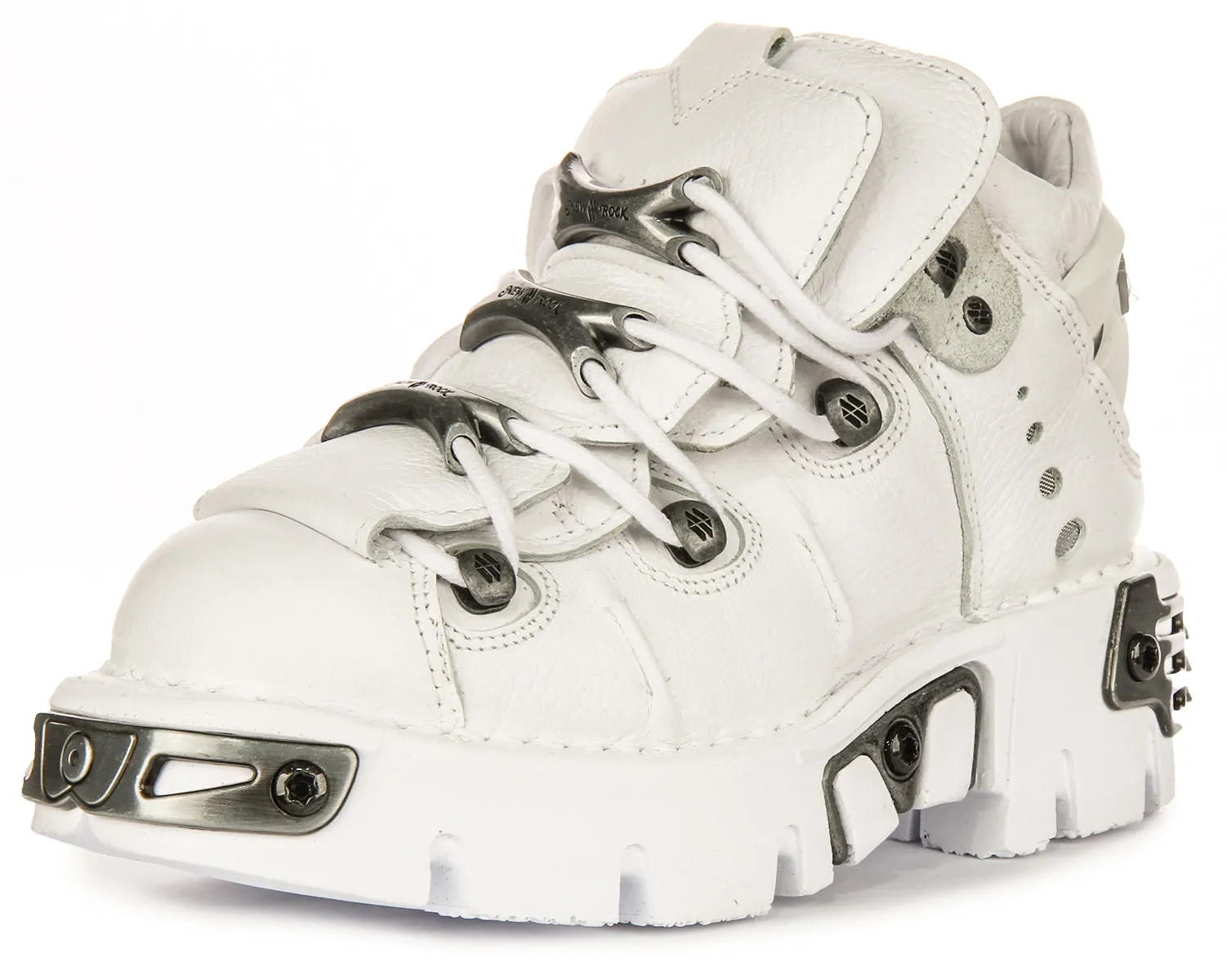 Newrock 106 Reactor Boots In White Leather