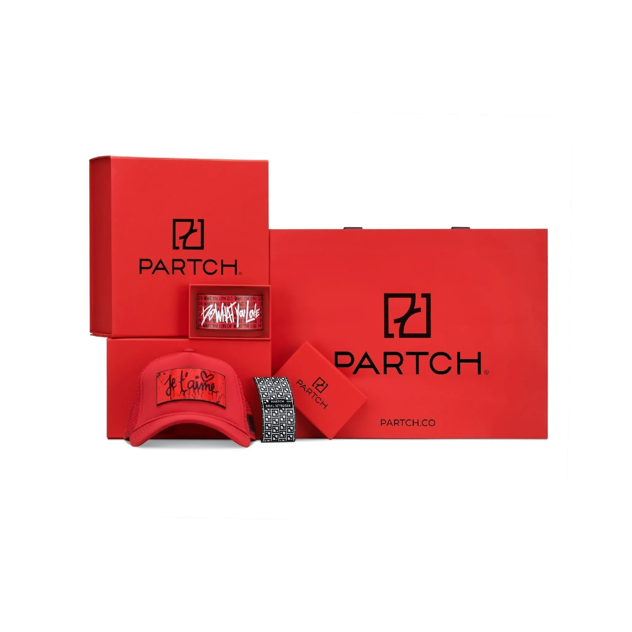 PARTCH Hustle Trucker Hat Red Removable Clip