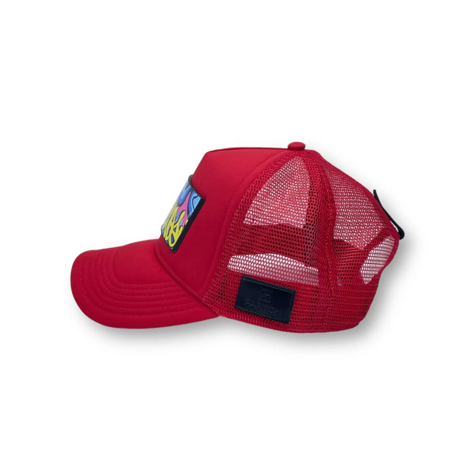 PARTCH Hustle Trucker Hat Red Removable Clip