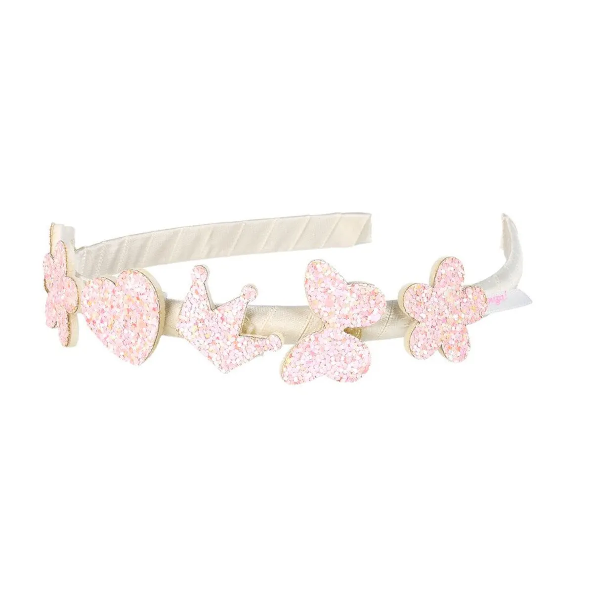 Pink Glitter Headband- Heart, Butterfly, Flower