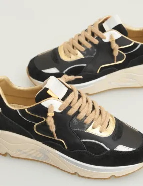 Serafini Black Silver Gold Malibu Sneaker