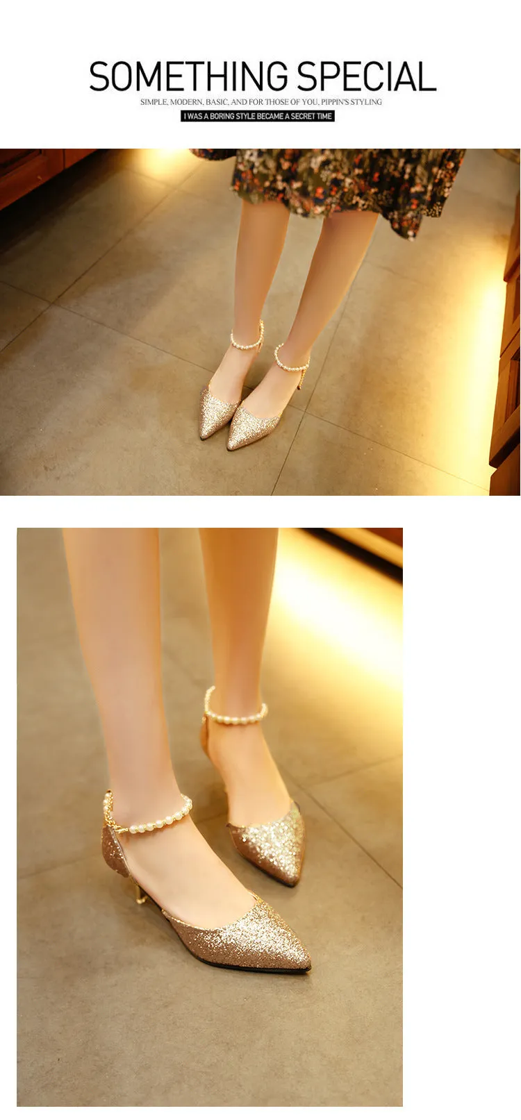 Sexy Pointed toe Breathable Pearl High heels