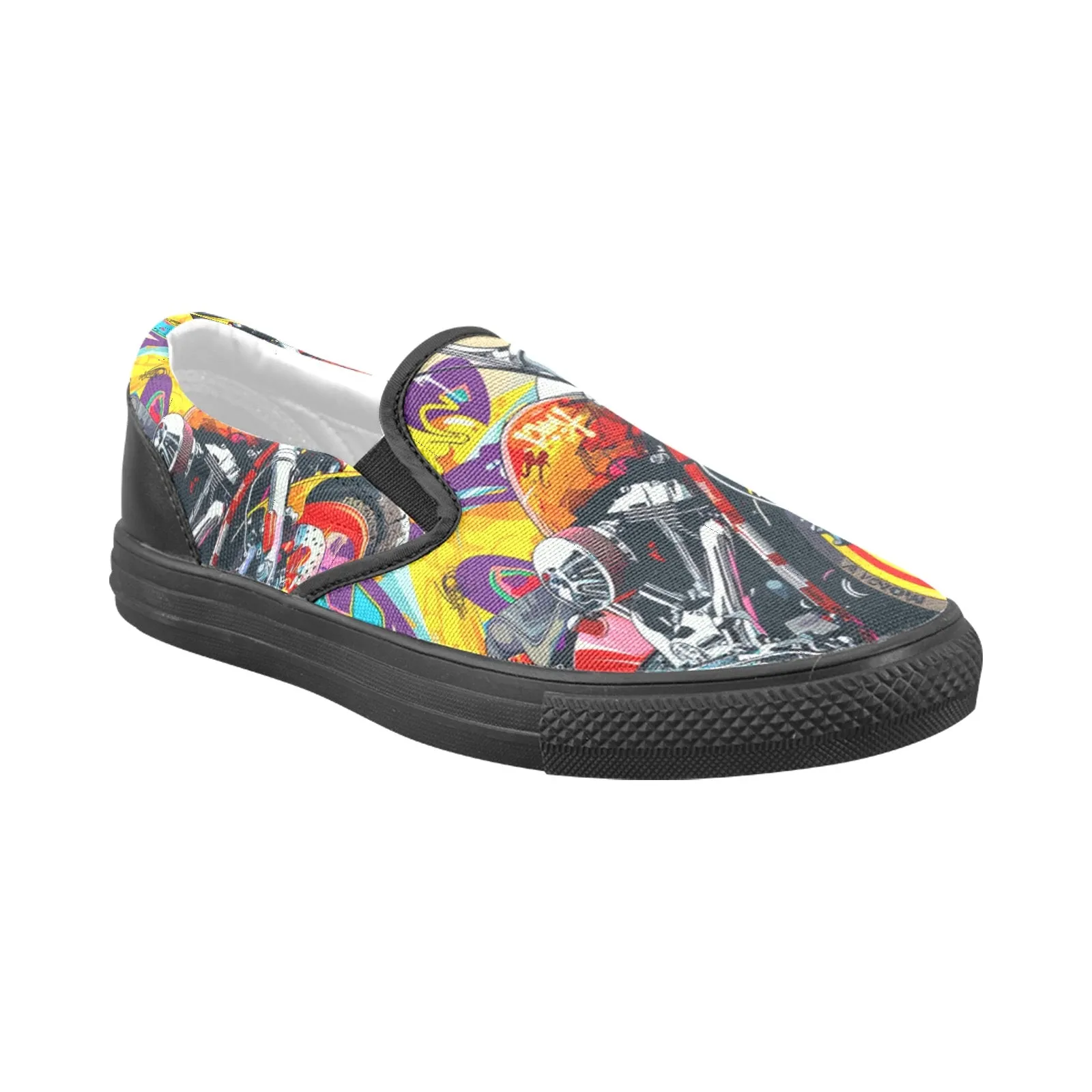 Slip-on Canvas Men's Shoes (Model019) motorcycle graffiti