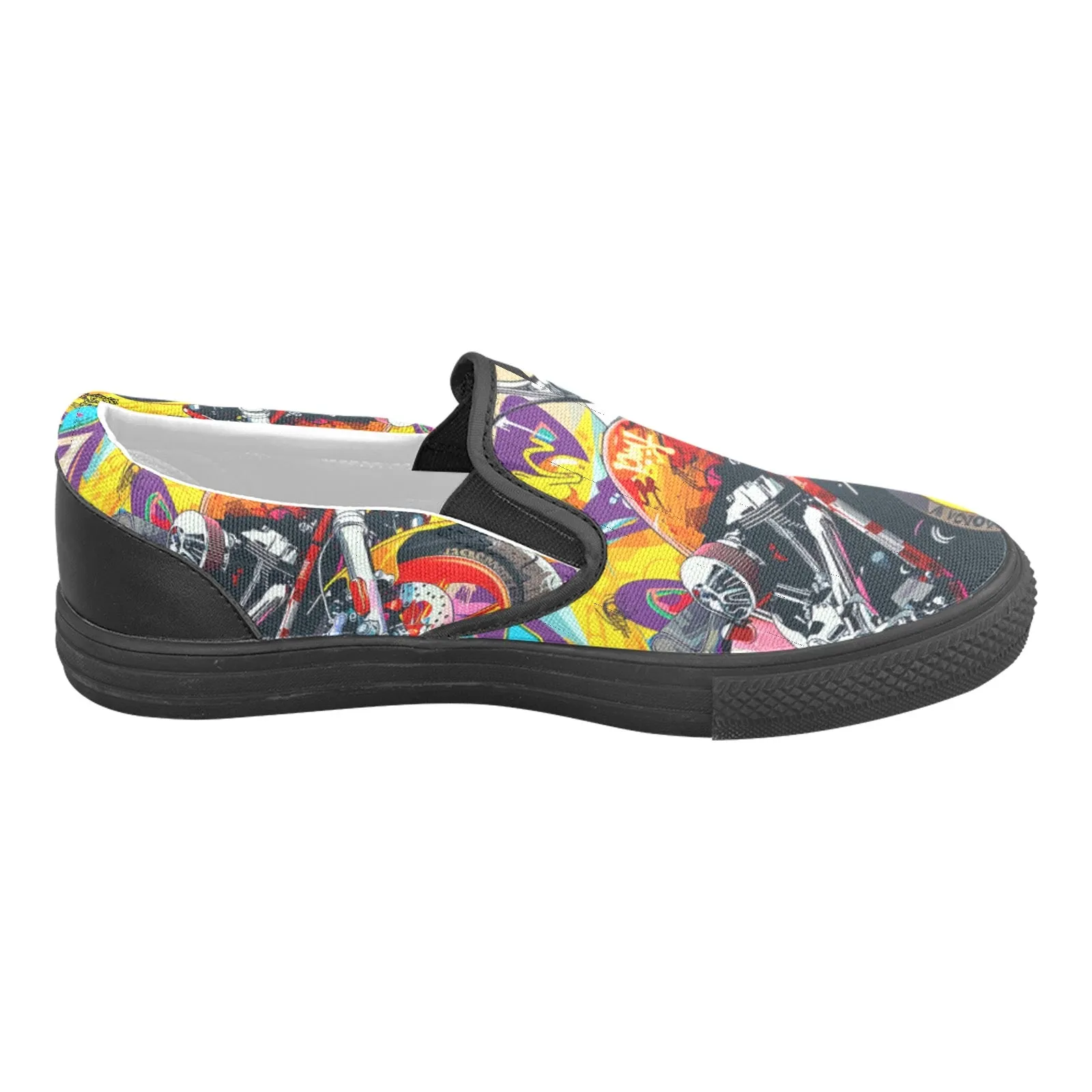 Slip-on Canvas Men's Shoes (Model019) motorcycle graffiti