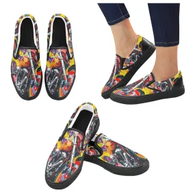 Slip-on Canvas Men's Shoes (Model019) motorcycle graffiti