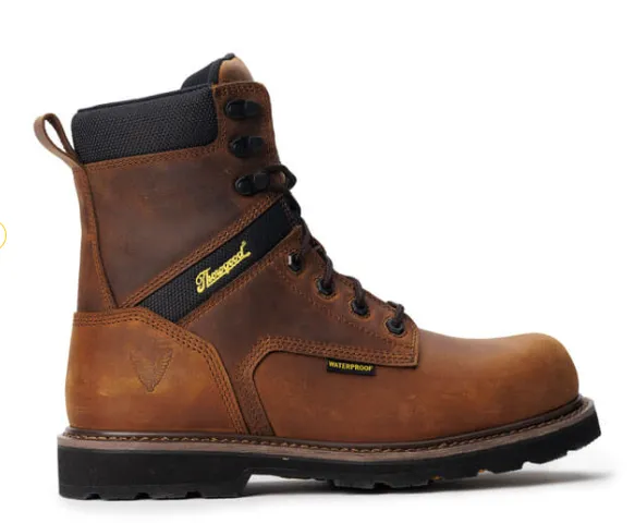 Thorogood Men's Jobsite Series Crazy Horse Brown 8″ Waterproof Insulated Composite Toe Work Boot 804-4244