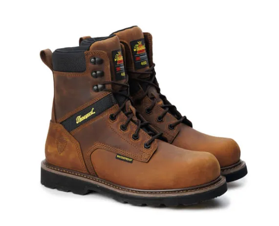 Thorogood Men's Jobsite Series Crazy Horse Brown 8″ Waterproof Insulated Composite Toe Work Boot 804-4244