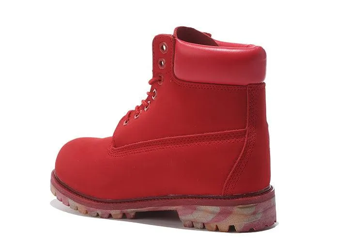 Timberland Icon 6 inch Premium With Camo Outsole Red Waterproof Boots