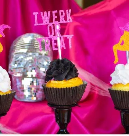 Twerk or Treat Cupcake Toppers, Halloween Bachelorette Party Cupcake Toppers