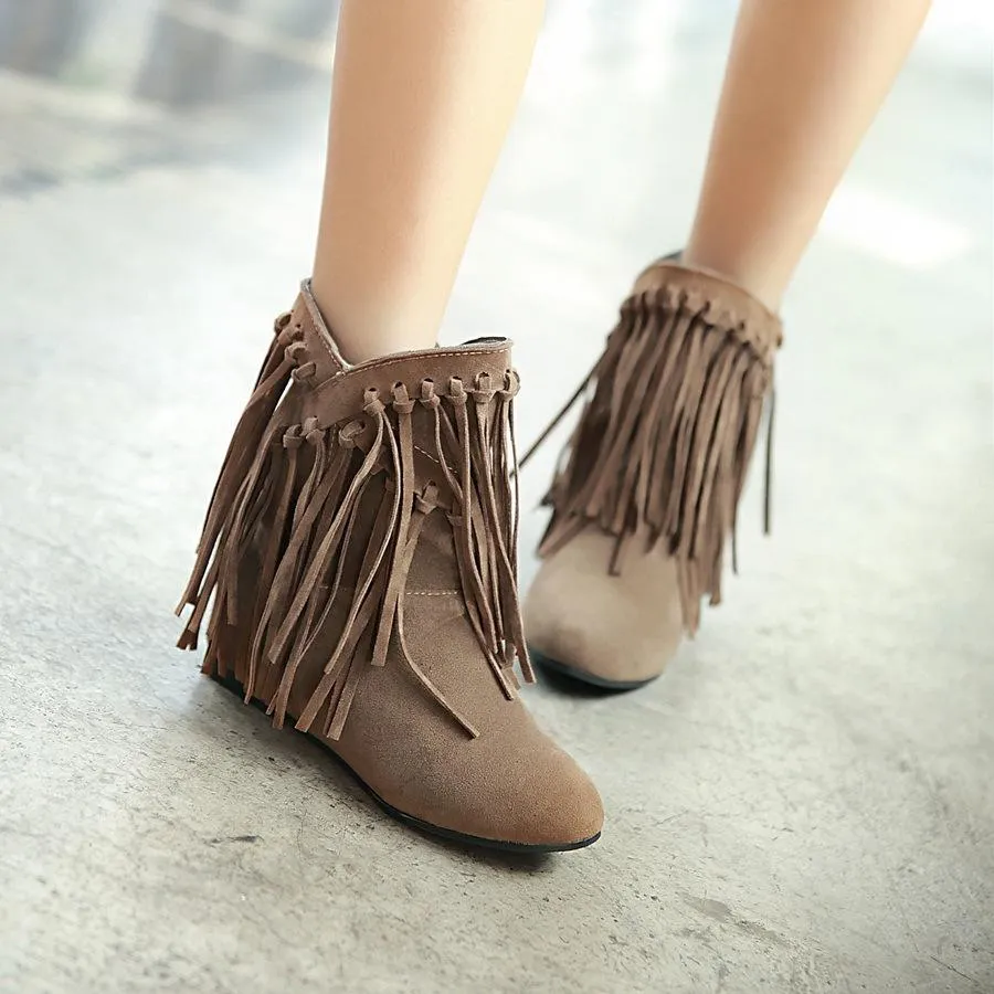 Woman's Tassel Tassel Ankle Boots