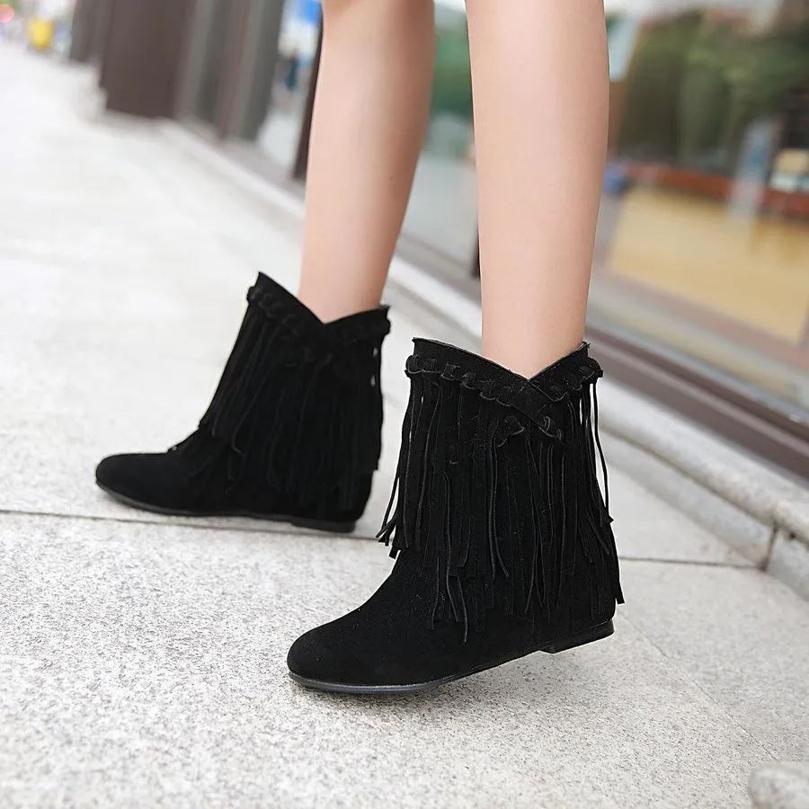 Woman's Tassel Tassel Ankle Boots