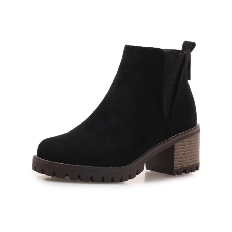 Women Chelsea Boots High Heels Short Boots Shoes Woman