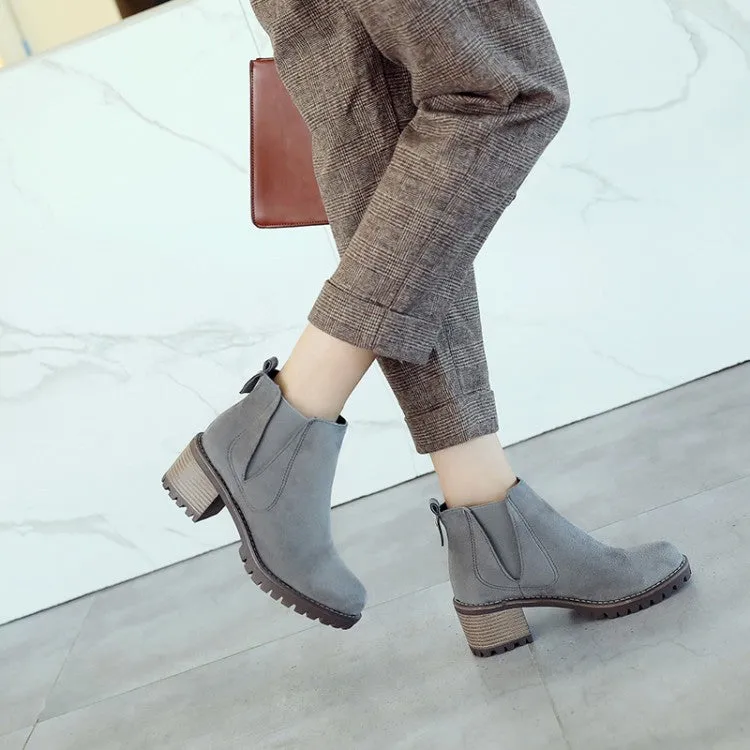 Women Chelsea Boots High Heels Short Boots Shoes Woman