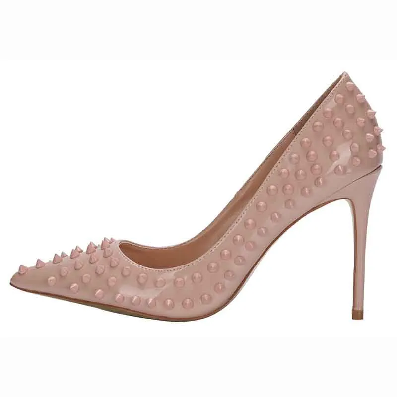 Women Spikes Pumps High Heels Ripped Shoes Slip on Party Stiletto