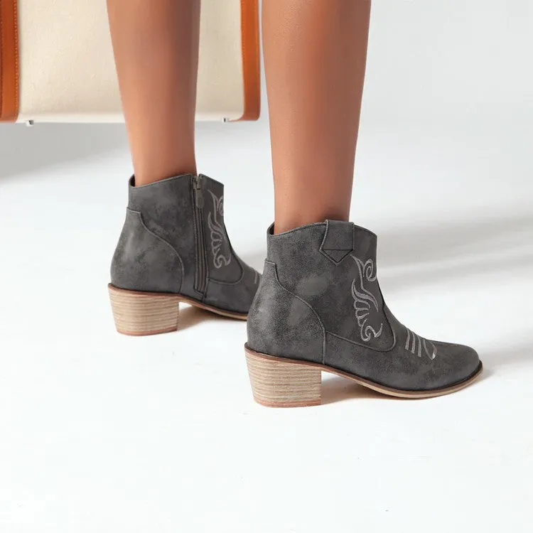 Women's Low Heel Short Boots