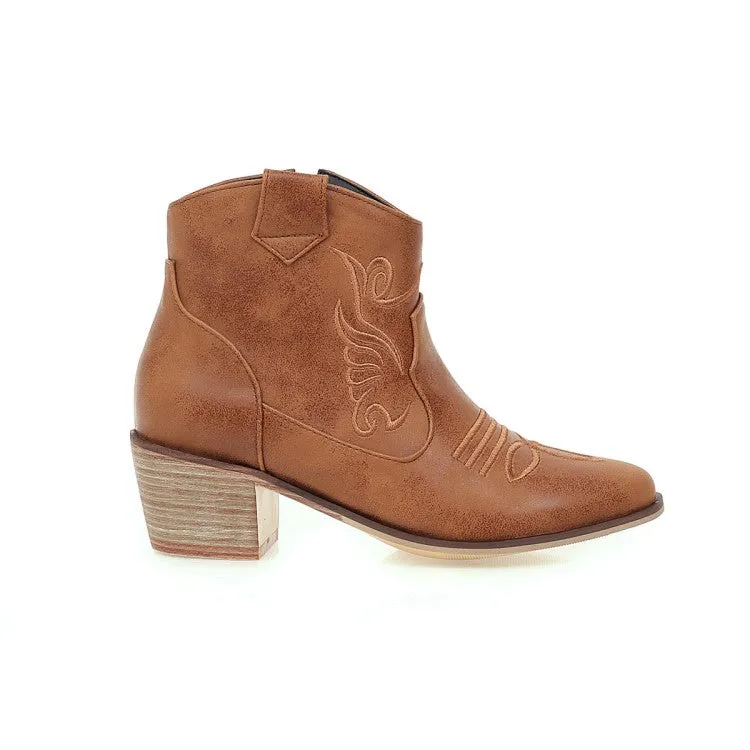 Women's Low Heel Short Boots