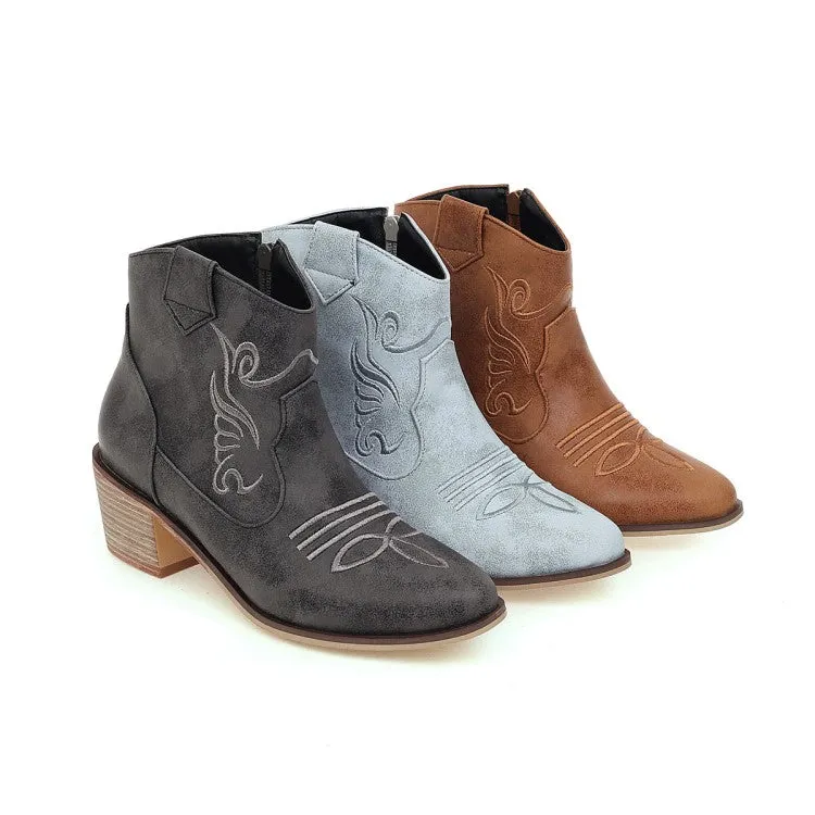 Women's Low Heel Short Boots